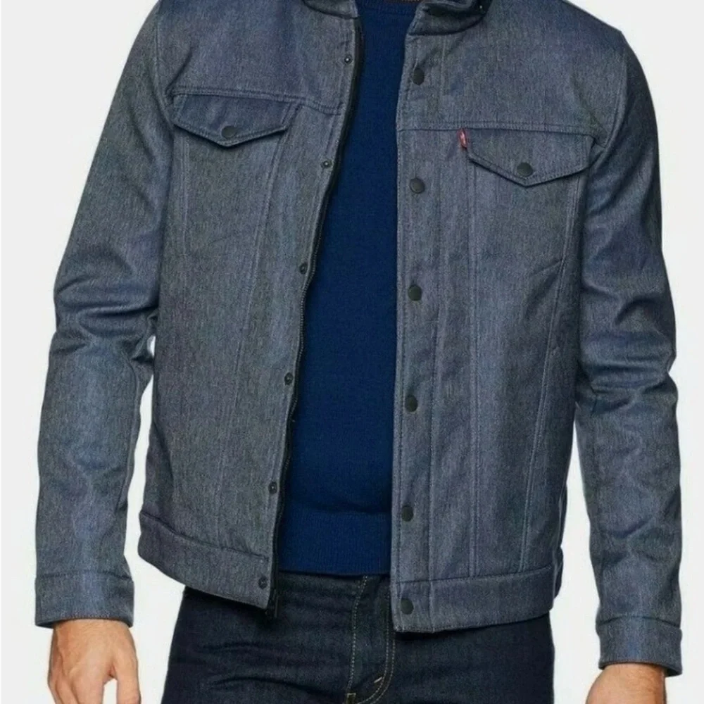 Levi's Men’s XXL Trucker Soft Shell Blue Denim Streetwear Western Style Jacket - Picture 2 of 14